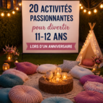 Des enfants s'amusent lors d'un anniversaire avec des activités ludiques.