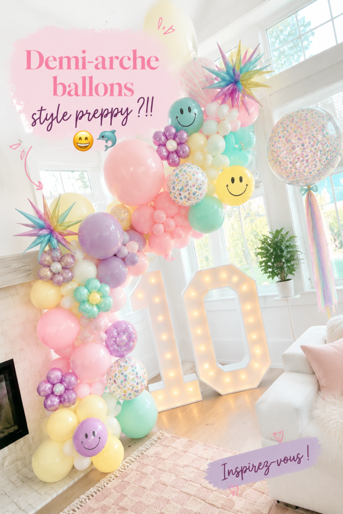 Un bel arc de ballons colorés pour une fête élégante