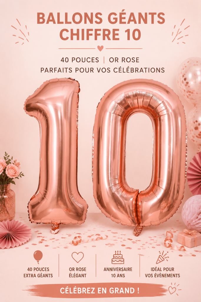 Balloons en or rose pour un anniversaire éblouissant