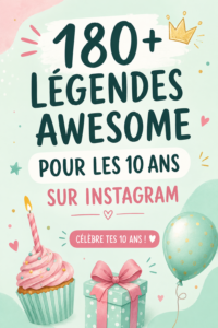 Une image festive d'un enfant célébrant son 10e anniversaire avec des décorations colorées.