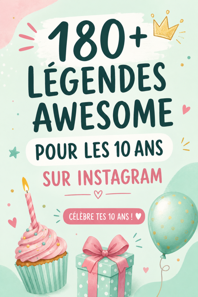 Une image festive d'un enfant célébrant son 10e anniversaire avec des décorations colorées.