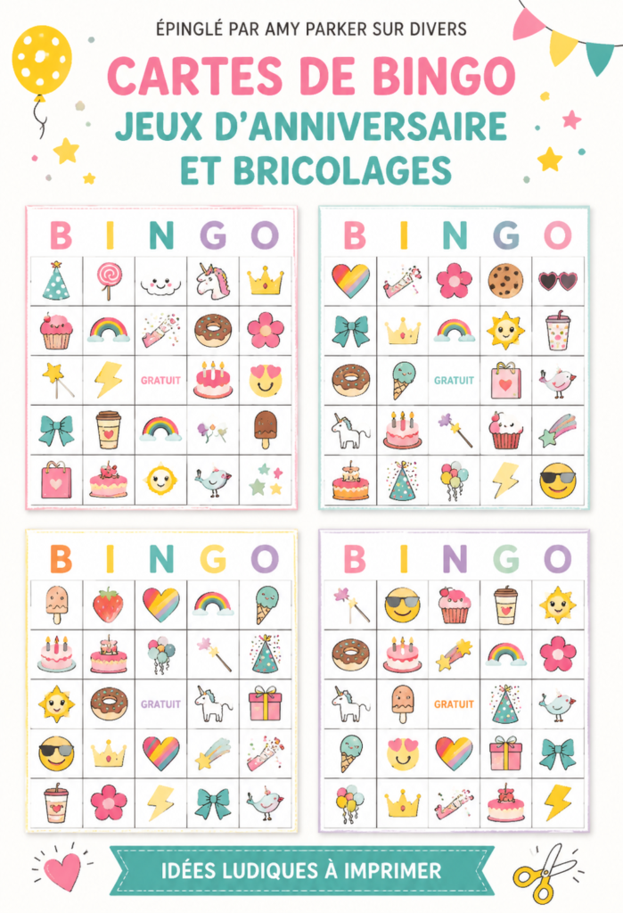 Cartes de bingo personnalisées pour un anniversaire