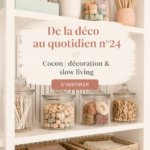 Intérieur cozy montrant un cocon de décoration apaisante avec des couleurs douces et des textiles accueillants.