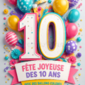 Fête d'anniversaire colorée avec des ballons éclatants