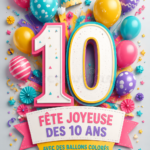 Fête d'anniversaire colorée avec des ballons éclatants