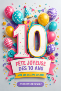 Fête d'anniversaire colorée avec des ballons éclatants