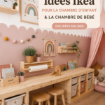 Un espace de chambre d'enfant avec des meubles Ikea customisés, reflétant créativité et fonctionnalité.