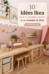 Un espace de chambre d'enfant avec des meubles Ikea customisés, reflétant créativité et fonctionnalité.