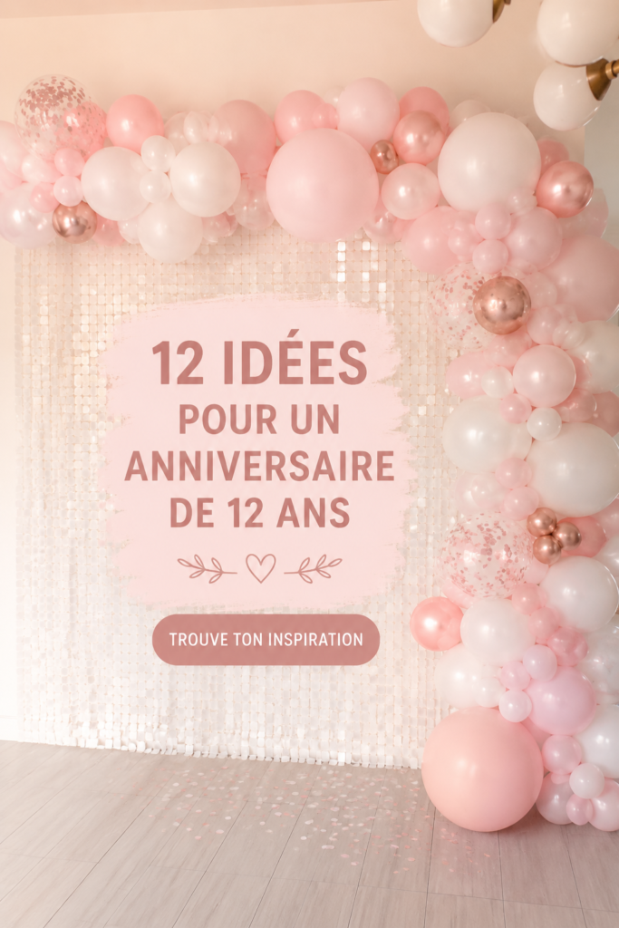 Fête d'anniversaire d'un enfant de 12 ans avec des décorations colorées et des jeux