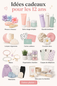 Sélection de cadeaux d'anniversaire pour enfants de 12 ans, incluant des jeux et des gadgets