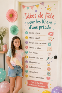 Fête d'anniversaire d'un enfant de 10 ans avec des décorations et des jeux
