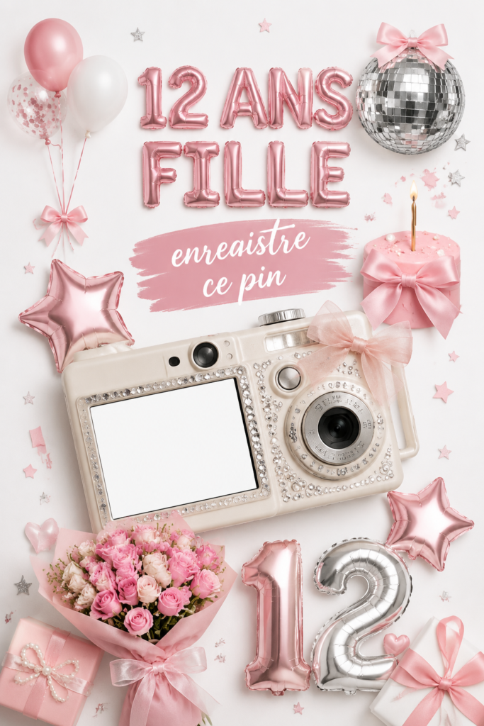Photo d'une fête d'anniversaire pour une fille de 12 ans avec une décoration colorée.