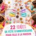 Idées d'anniversaire créatives pour filles avec des décorations colorées et un gâteau festif