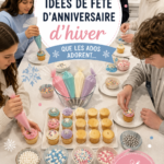 Fête d'anniversaire d'hiver décorée avec des lumières et des flocons de neige, idéale pour les ados.