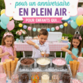Enfants jouant dans le jardin lors d'une fête d'anniversaire