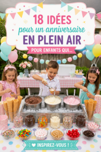 Enfants jouant dans le jardin lors d'une fête d'anniversaire