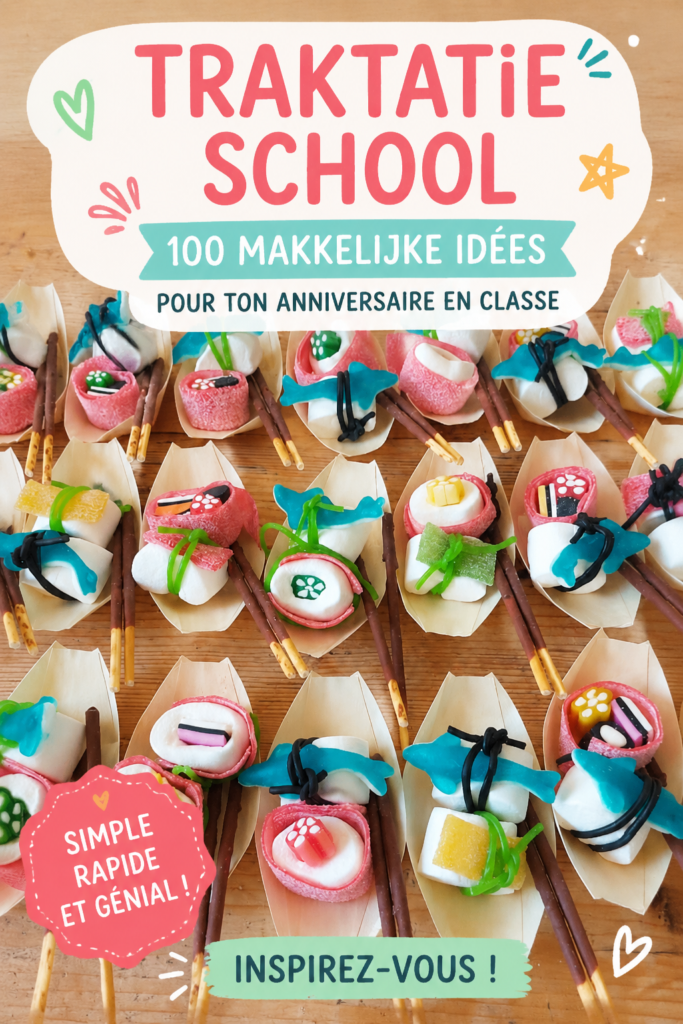 Goûter d'anniversaire coloré avec plusieurs délicieuses options pour les enfants en classe.