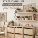 Un meuble Trofast personnalisé avec des couleurs vives et des rangements fonctionnels.