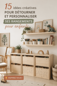 Un meuble Trofast personnalisé avec des couleurs vives et des rangements fonctionnels.
