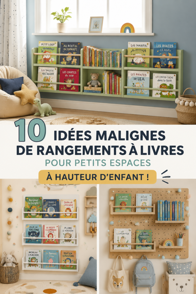 Étagère colorée pour ranger des livres d'enfant dans un petit espace
