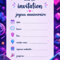 Exemple d'invitation d'anniversaire colorée et originale