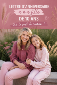 Lettre d'anniversaire pour une fille de 10 ans sur un bureau avec des crayons