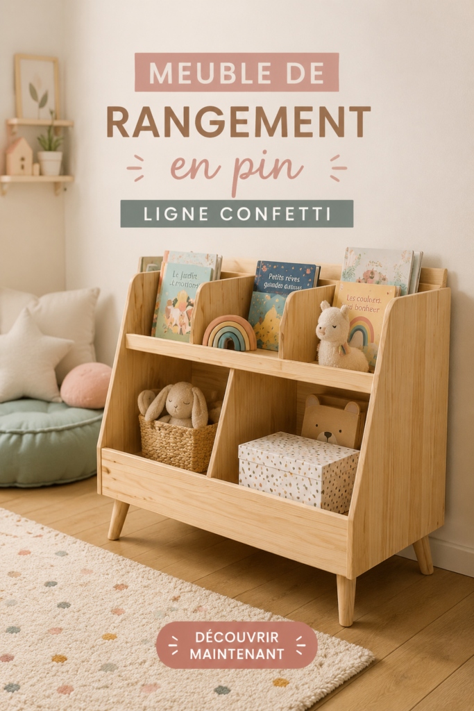 Meuble de rangement Ligne Confetti dans une chambre moderne.