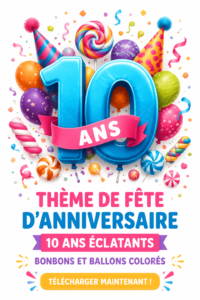 Fête d'anniversaire avec des ballons colorés et des bonbons décoratifs