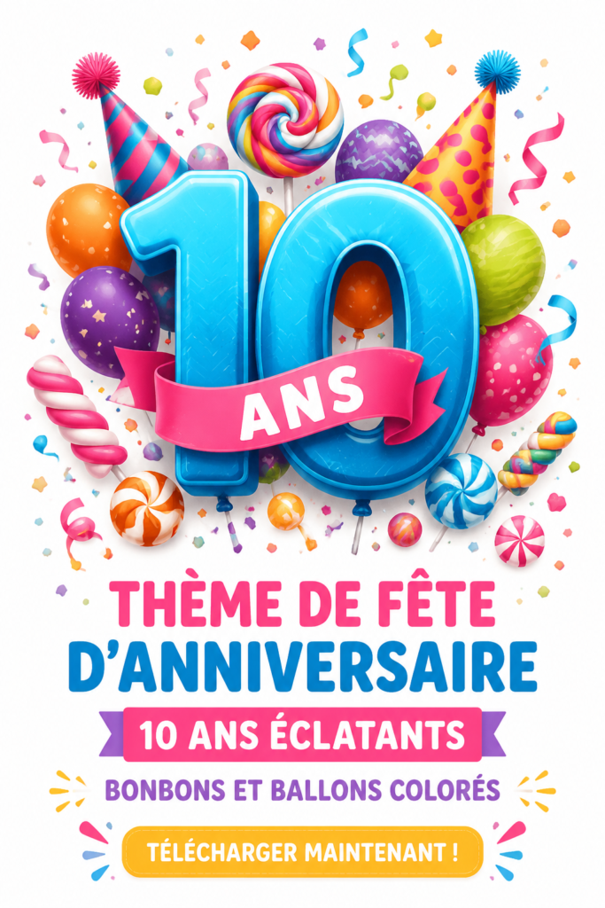 Fête d'anniversaire avec des ballons colorés et des bonbons décoratifs