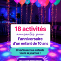 Enfants jouant et s'amusant lors d'une fête d'anniversaire, entourés de décorations festives.