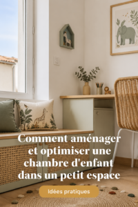 Chambre d'enfant optimisée dans un petit espace, avec mobilier fonctionnel.