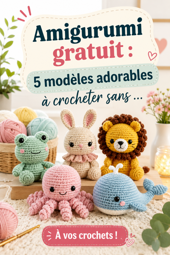 Modèles d'amigurumi colorés prêts à être crochetés