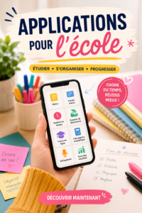 Vue d'écran d'applications éducatives sur un téléphone portable