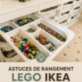 Une chambre d'enfants décorée avec des rangements IKEA colorés et fonctionnels.