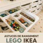 Une chambre d'enfants décorée avec des rangements IKEA colorés et fonctionnels.