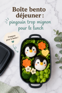 Boîte bento colorée avec des aliments équilibrés pour enfants.