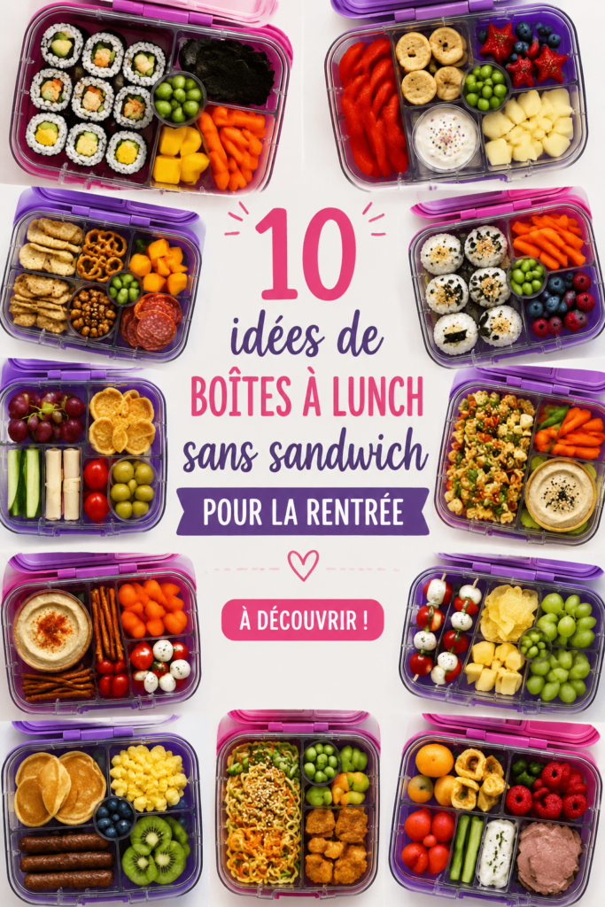 Des lunchboxes bento colorées sans sandwich prêtes pour la rentrée.