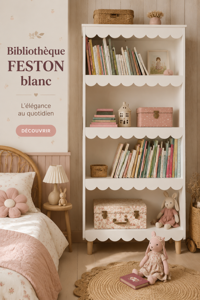 Bibliothèque Feston blanche élégante pour la maison