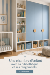 Chambre d'enfant avec rangements et bibliothèque intégrée
