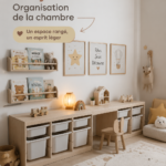 Chambre d'enfant organisée avec des solutions de rangement modernes