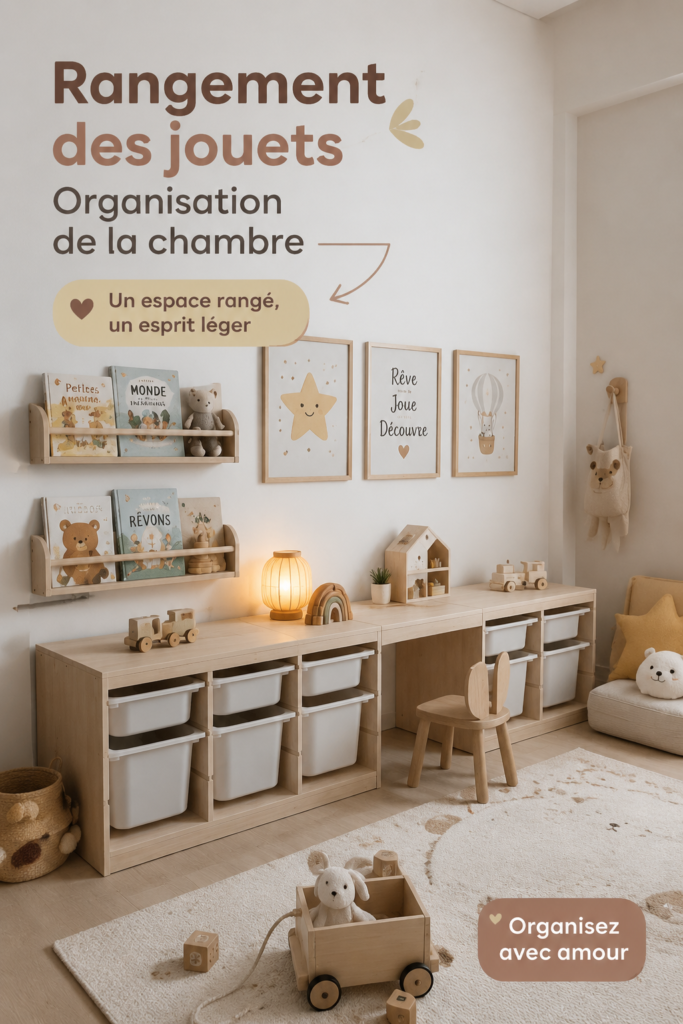 Chambre d'enfant organisée avec des solutions de rangement modernes
