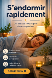 Astuce pour s'endormir rapidement avec une ambiance relaxante.