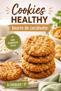 Cookies au beurre de cacahuète sains dans une assiette colorée