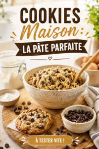 Un plat de cookies maison tout juste sortis du four, parfaits pour les goûters des enfants.