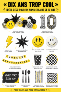 Une table d'anniversaire décorée avec des ballons colorés et un gâteau pour enfants.