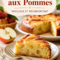 Un fondant aux pommes moelleux prêt à être dégusté, parfait pour le goûter des enfants.