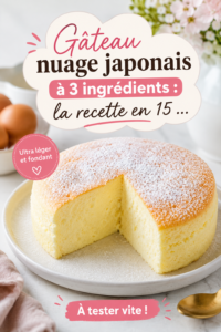 Gâteau nuage japonais fait maison avec 3 ingrédients