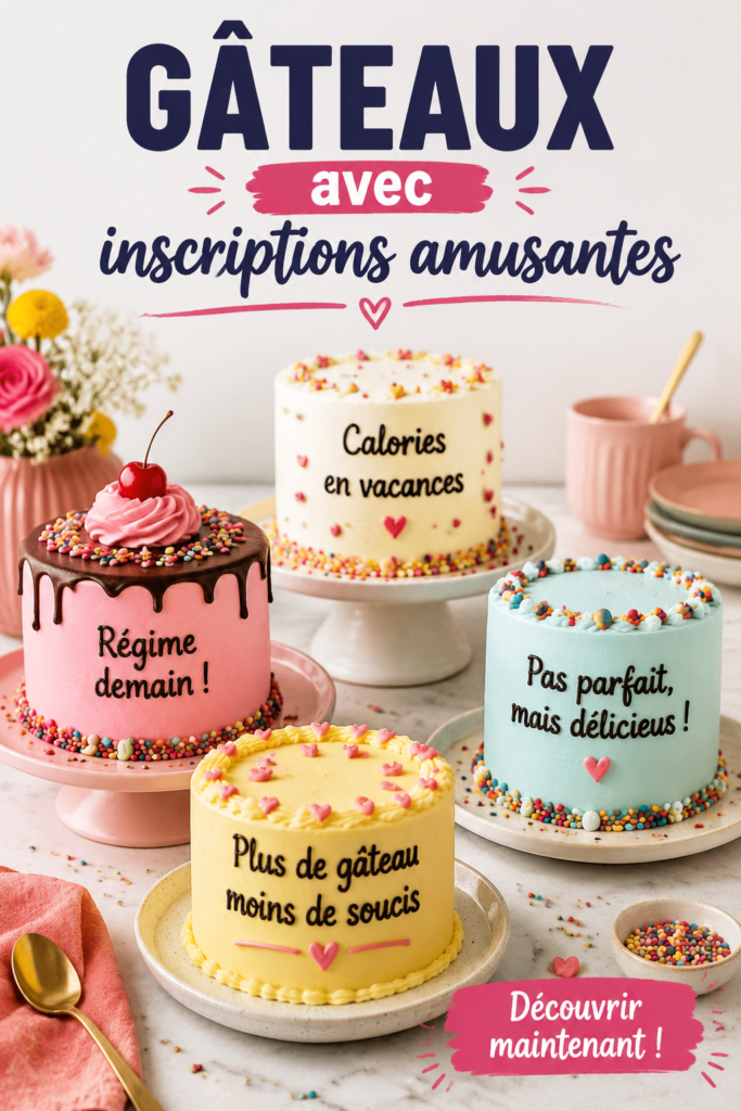 Un gâteau au chocolat décoré avec une inscription humoristique sur un fond coloré.
