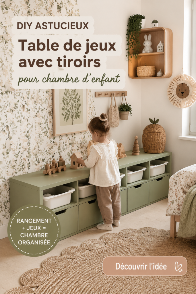 Hack IKEA du Legebord dans une chambre d'enfant organisée