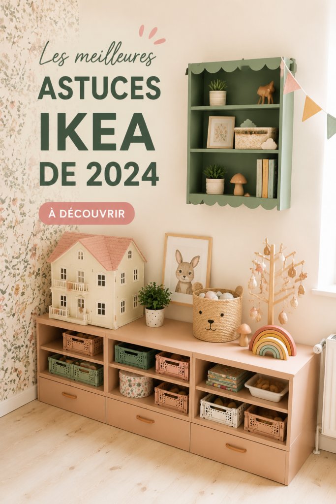 Un salon décoré avec des meubles IKEA transformés par des hacks créatifs.
